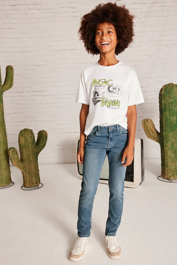 Dětské rifle Mayoral soft denim modrá 6530.7F.Junior.PPYA