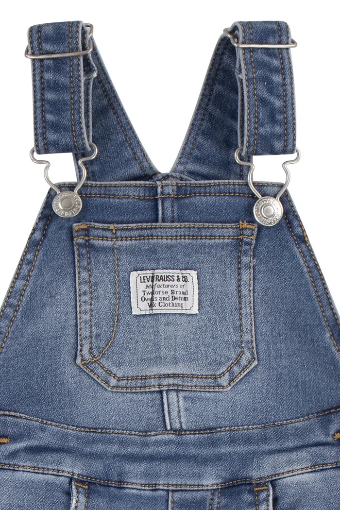 CHLAPEC Dětské džínové lacláče Levi's MY FIRST OVERALL 6EM334 modrá