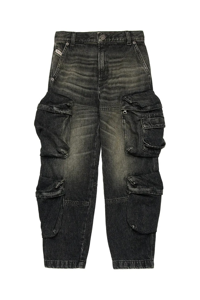 Dětské rifle Diesel DFISH-CARGO-S-J TROUSERS J02155 černá SS25