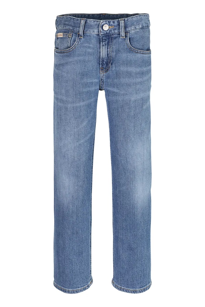 Dětské rifle Calvin Klein Jeans STRAIGHT IB0IB02504.PPYA modrá SS25