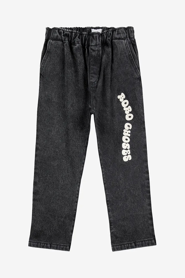Bobo Choses jeans copii Wavy 125AC084 negru SS25