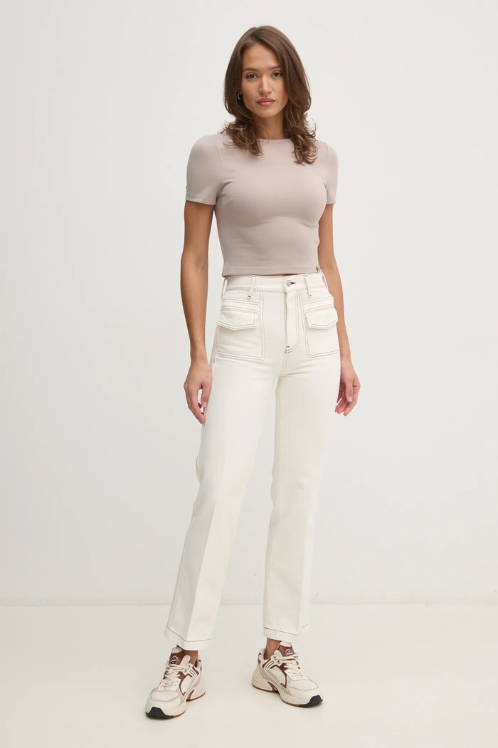 Džíny Tommy Hilfiger WW0WW43718 béžová SS25