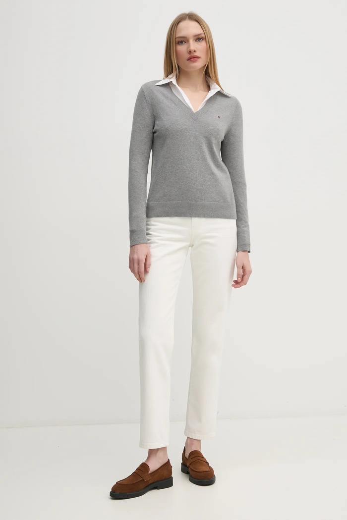 Tommy Hilfiger jeansy WW0WW44331 biały SS25