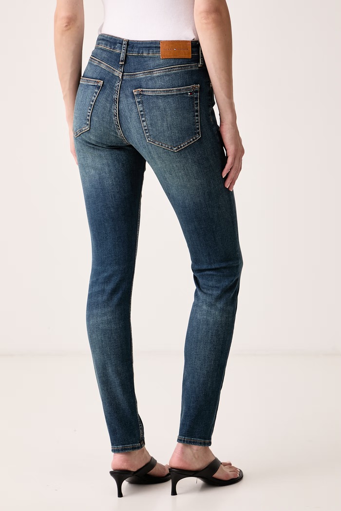 Odjeća Tommy Hilfiger Skinny traperice za žene WW0WW45010 plava