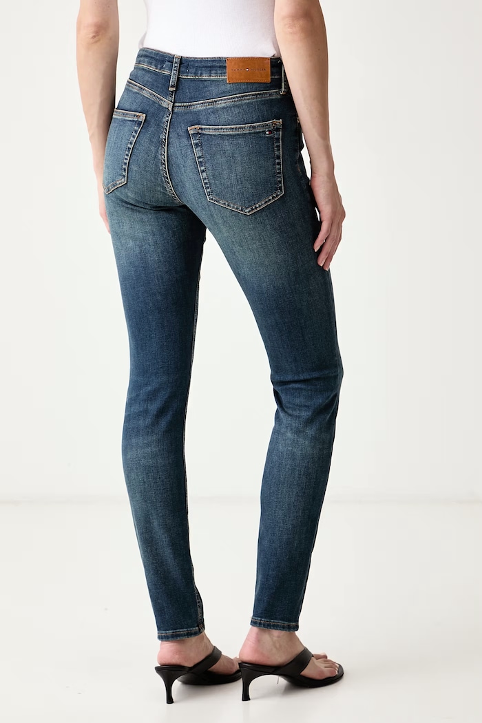Oblečenie Tommy Hilfiger Rifle skinny dámske WW0WW45010 modrá