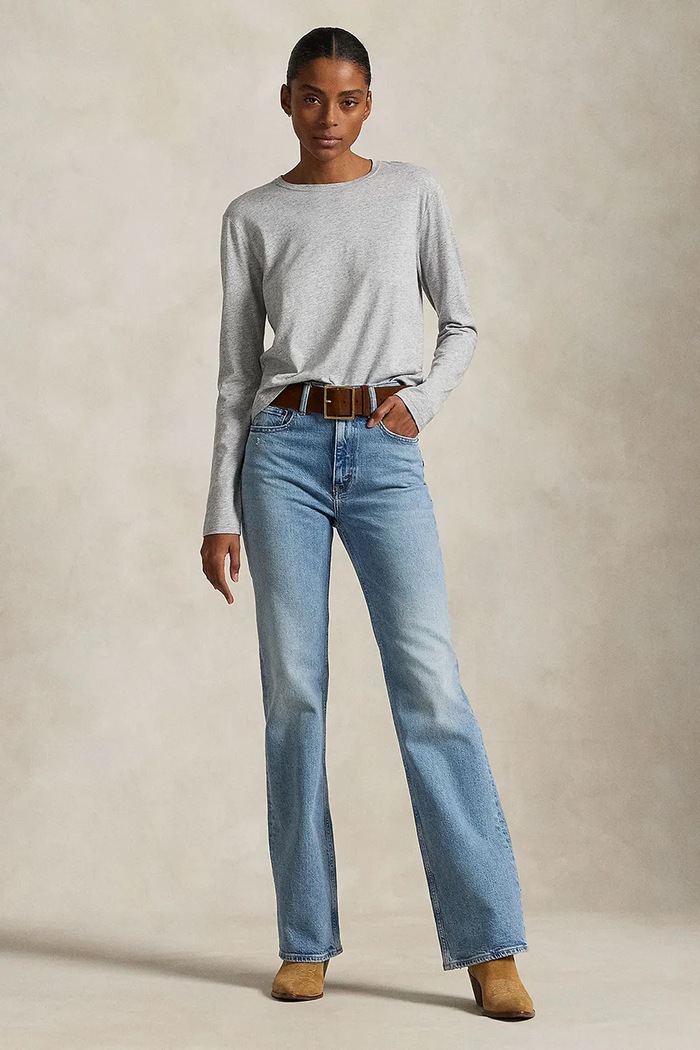 Хлопковые джинсы Polo Ralph Lauren голубой 211970178