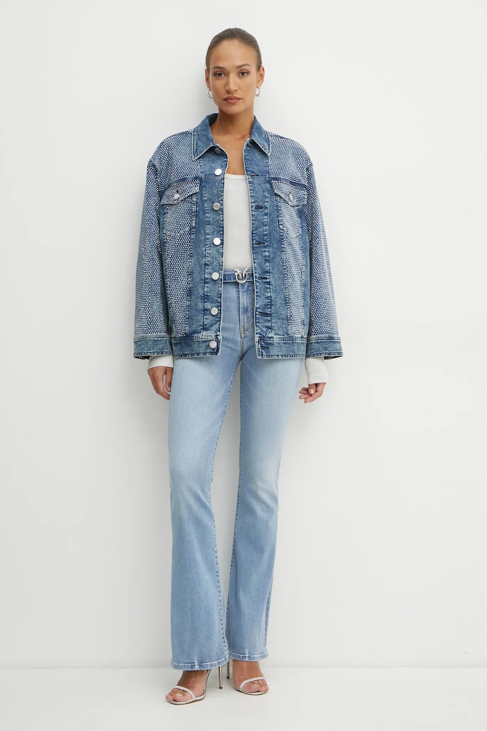 Pinko jeansy bawełniane 100166.A2EL niebieski SS25
