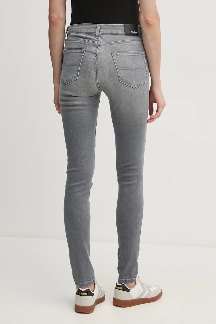 Odzież Pepe Jeans jeansy SKINNY JEANS MW REGENT PL204728UI8 szary