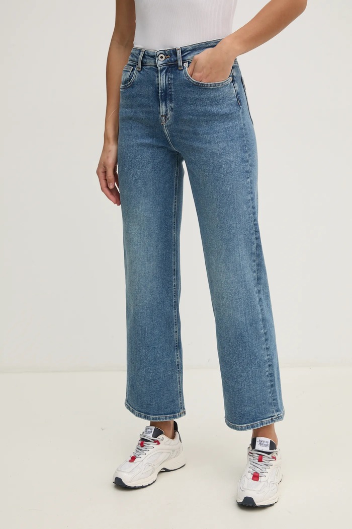 Pepe Jeans jeansy STRAIGHT JEANS UHW LEXA Planet friendly niebieski PL204731IA3
