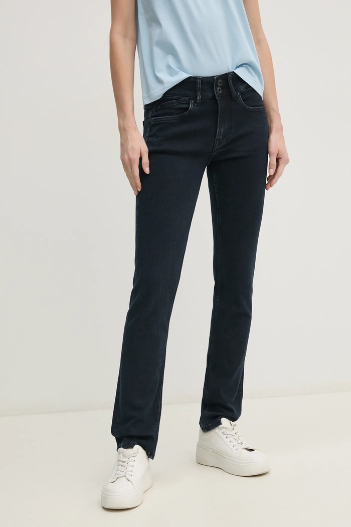 Traperice Pepe Jeans SLIM JEANS MW GEN visoki mornarsko plava PL204735ED9