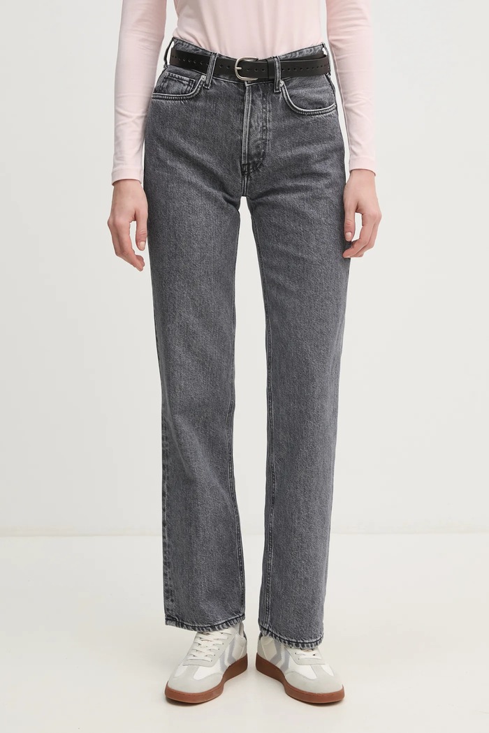 Džíny Pepe Jeans STRAIGHT JEANS HW ROBYN Planet friendly šedá PL204901UM0