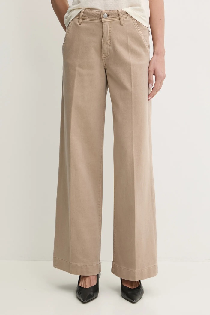 Guess jeansy wide leg damskie ZOYA beżowy W5RA1L.WFXVA