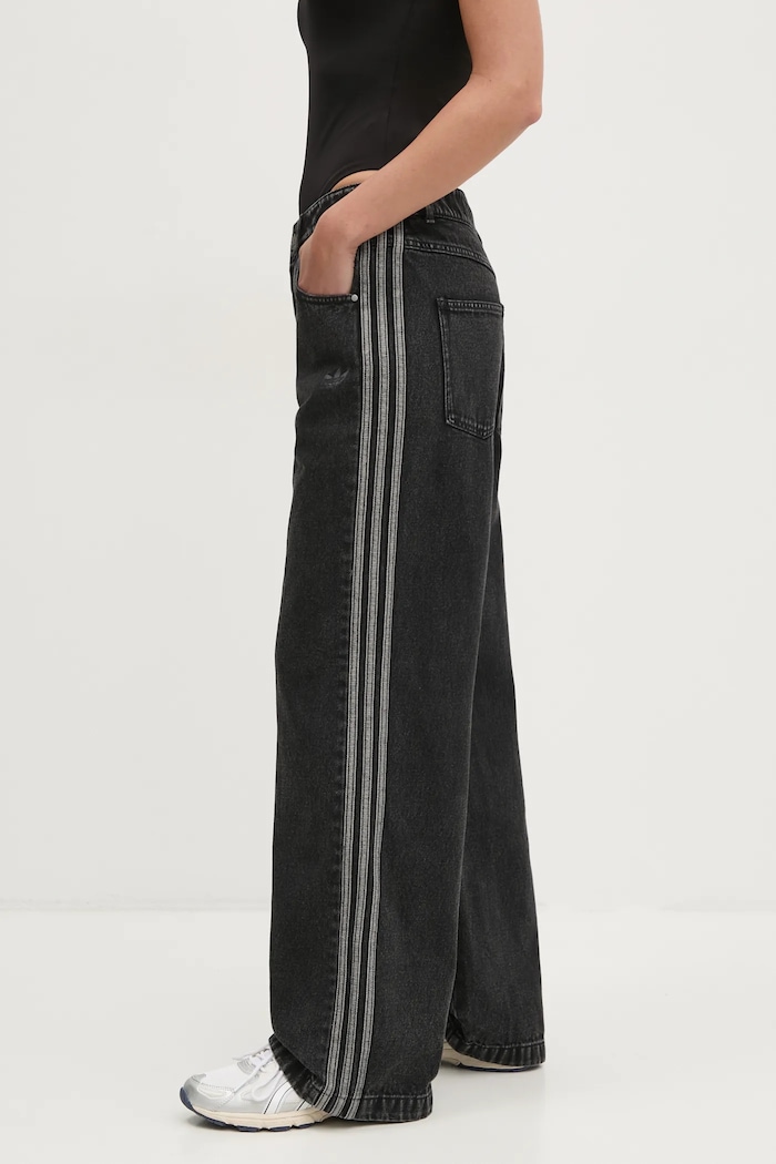 adidas Originals blugi din bumbac DENIM 3S PANT negru JD3109