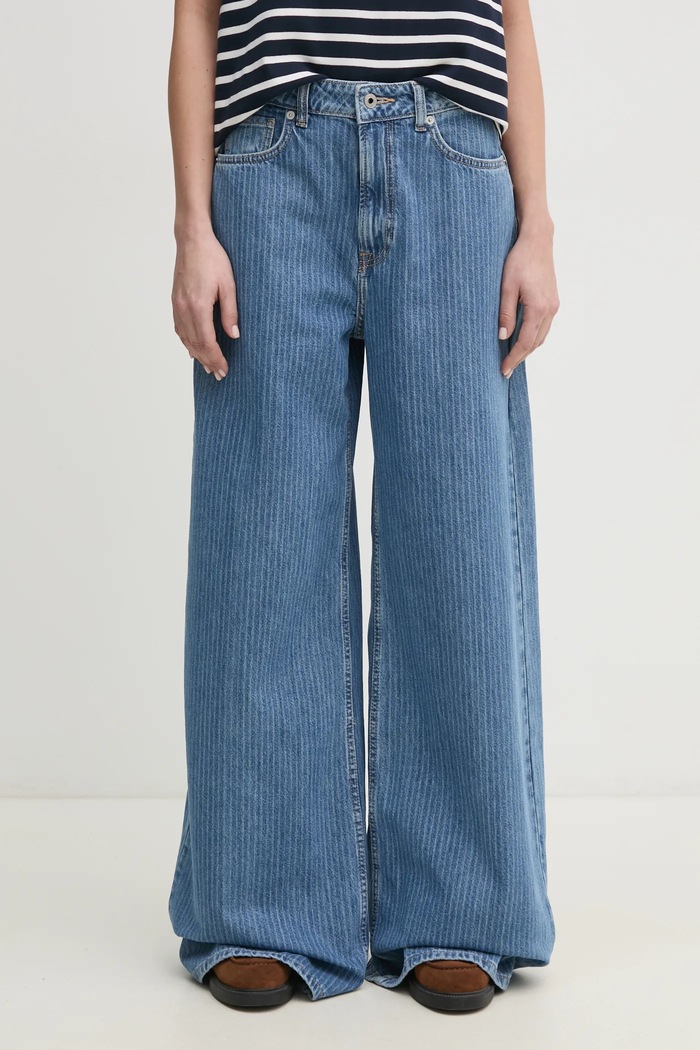 Džíny Pepe Jeans WIDE LEG JEANS UHW JAIMY Planet friendly modrá PL204740ID1