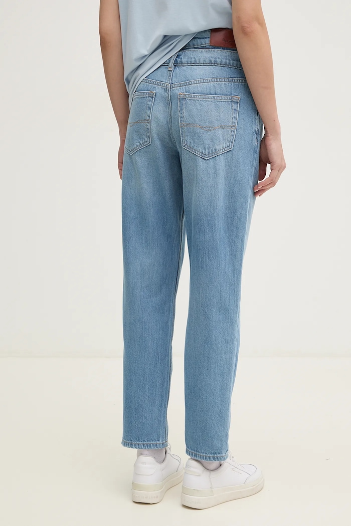 Odzież Pepe Jeans jeansy TAPERED JEANS UHW DOUBLE PL205000 niebieski