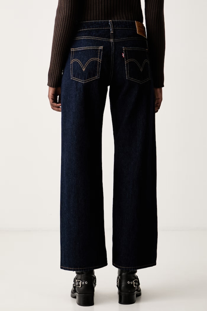 Odzież Levi's jeansy loose damskie LOW LOOSE A5566 granatowy