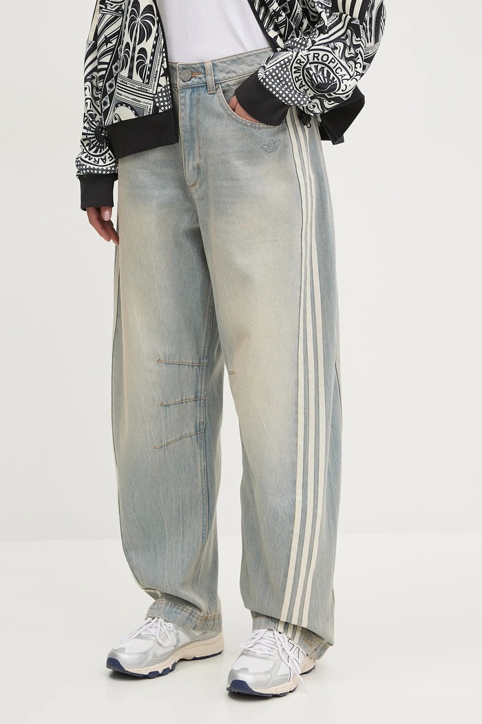Bombažne kavbojke adidas Originals DENIM BN PANT modra JX9212