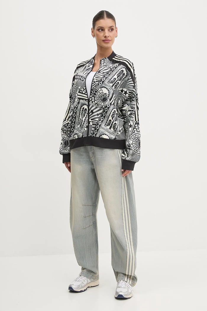 Bombažne kavbojke adidas Originals DENIM BN PANT JX9212 modra SS26