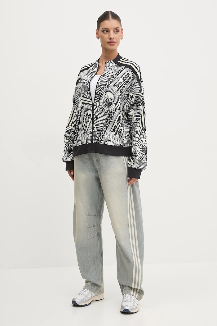 Bombažne kavbojke adidas Originals DENIM BN PANT JX9212 modra SS26