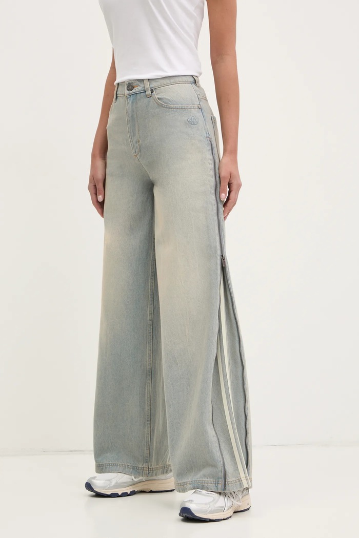 Джинси adidas Originals DENIM ZIP PANT блакитний JX9210