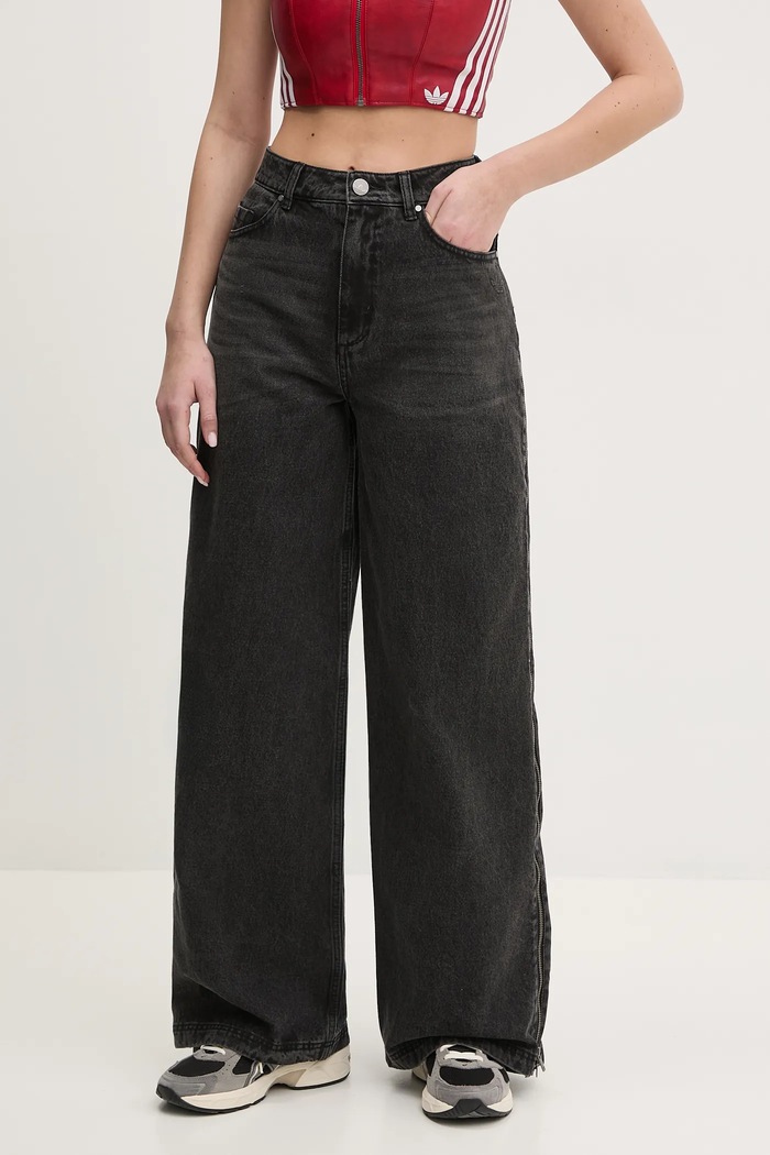 Rifle adidas Originals DENIM ZIP PANT čierna JX9211