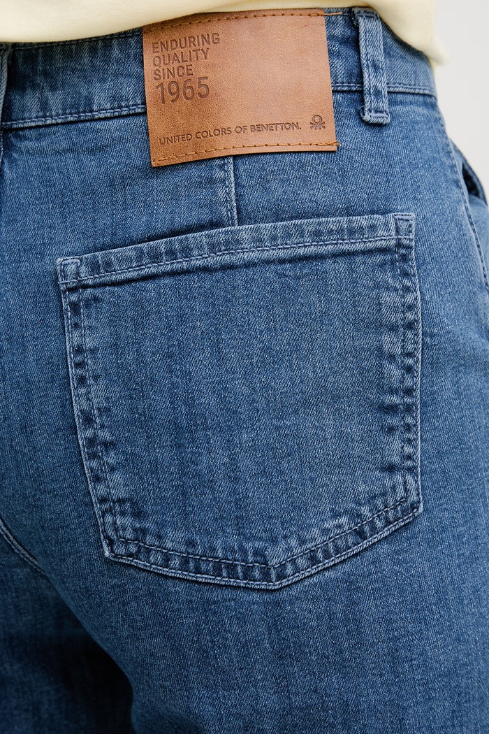 United Colors of Benetton jeans a gamba larga da donna blu 4TUT574X5