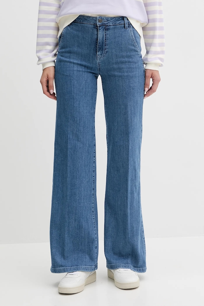 United Colors of Benetton jeansy wide leg damskie niebieski 4TUT574X5