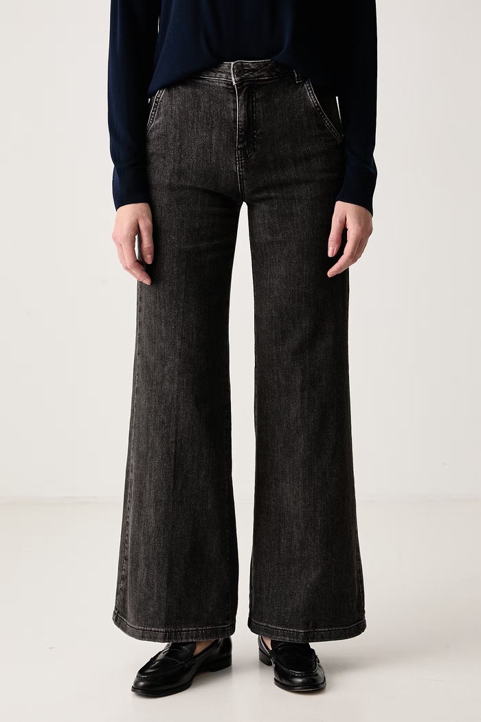 United Colors of Benetton Jeansy wide leg damskie szary 4TUT574X5