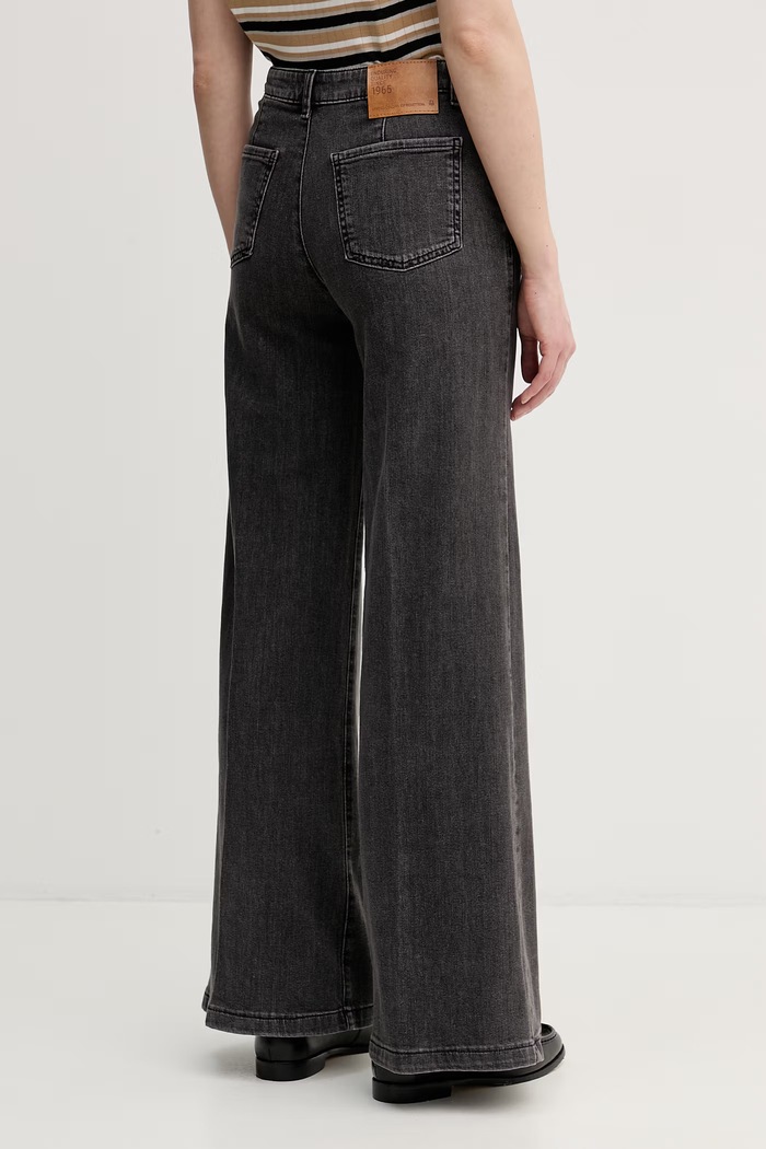 Abbigliamento United Colors of Benetton jeans a gamba larga da donna 4TUT574X5 grigio