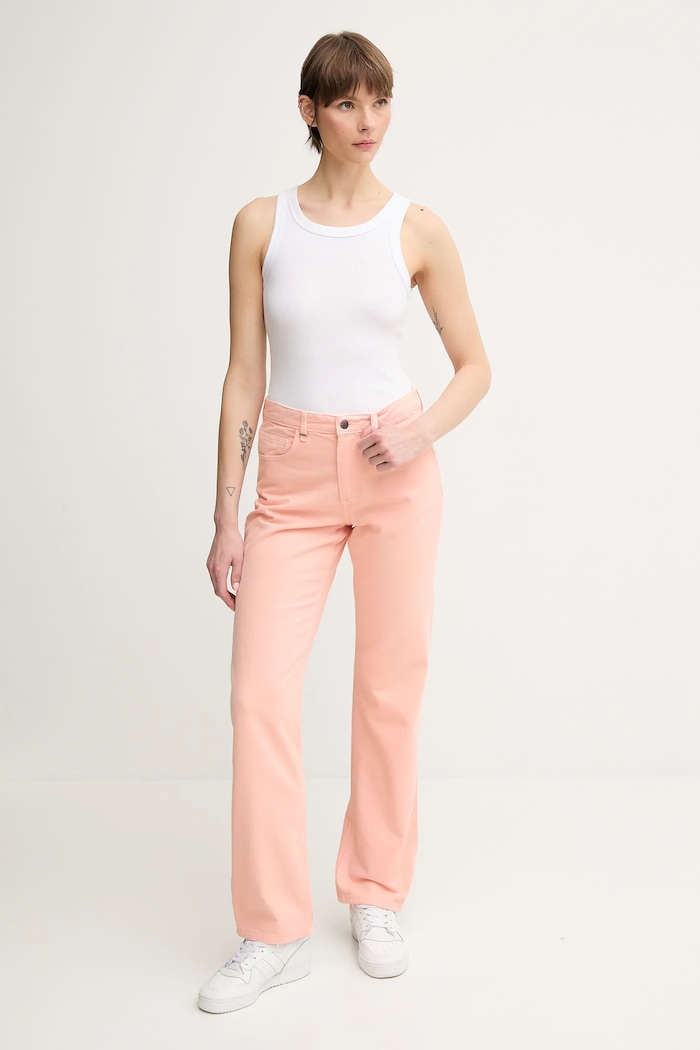 Pamučne traperice United Colors of Benetton 4RZVDE00J roza SS25
