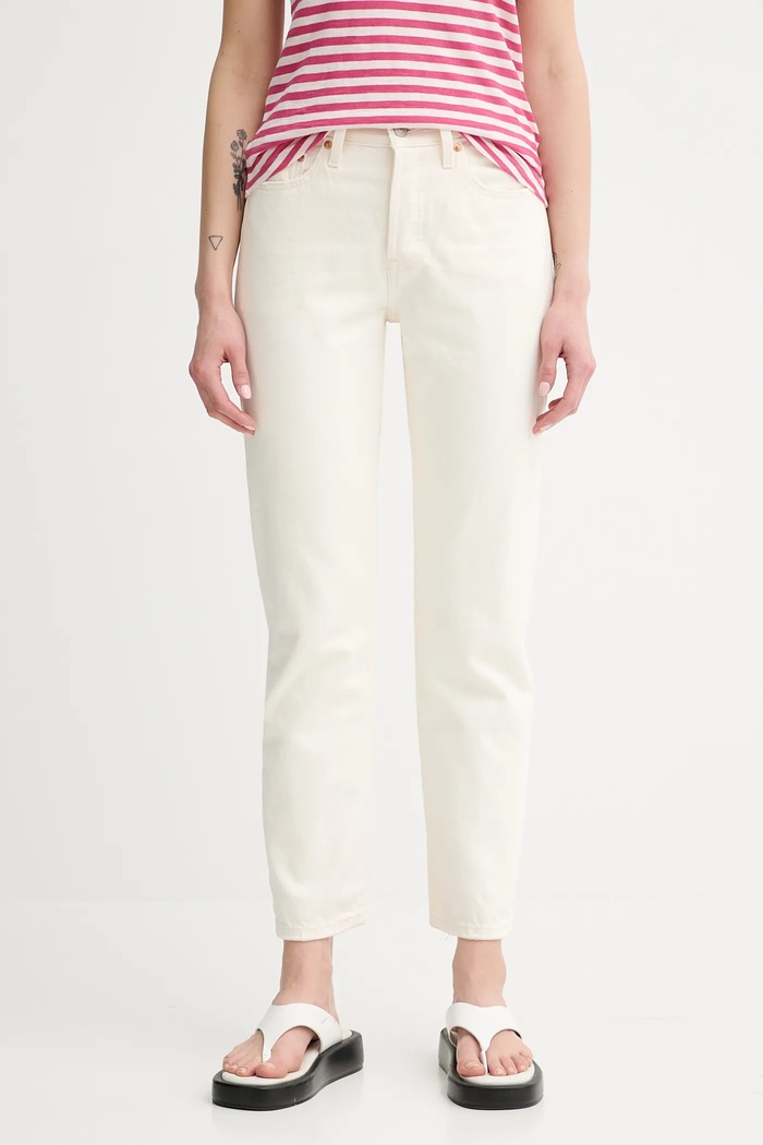 Levi's Jeansy damskie 501® CROP beżowy 36200