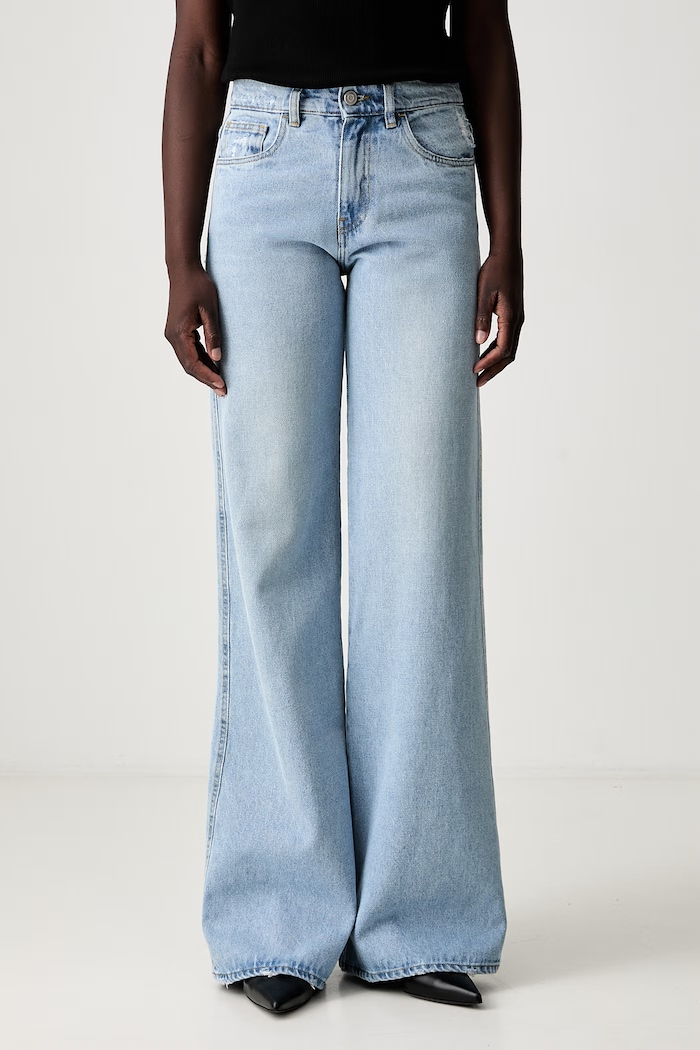 Coperni jeansy wide leg damskie Wide Leg Denim niebieski COPP95F2008B