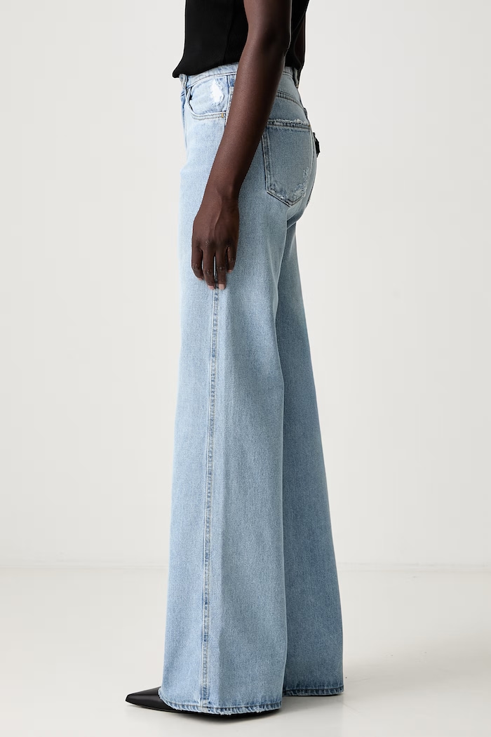 Coperni jeansy wide leg damskie Wide Leg Denim niebieski COPP95F2008B