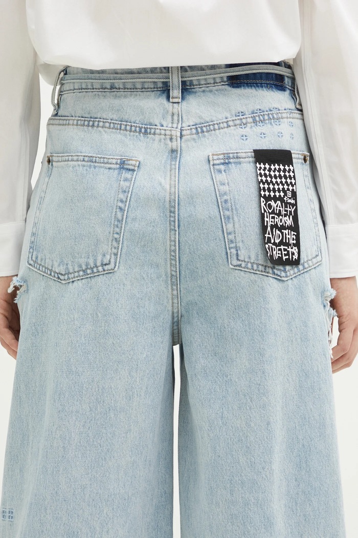 Rifle KSUBI Baggy Jean Rollin Kut Out WPS25DJ005 modrá