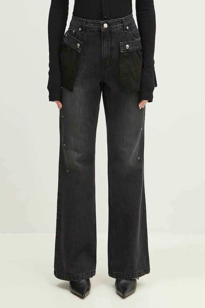 Džíny Andersson Bell Flower Lace Attached Bootcut námořnická modř apa796w