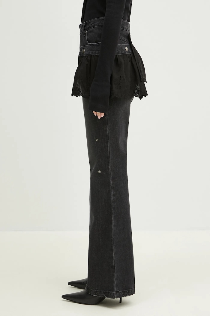 Džíny Andersson Bell Flower Lace Attached Bootcut apa796w námořnická modř SS25