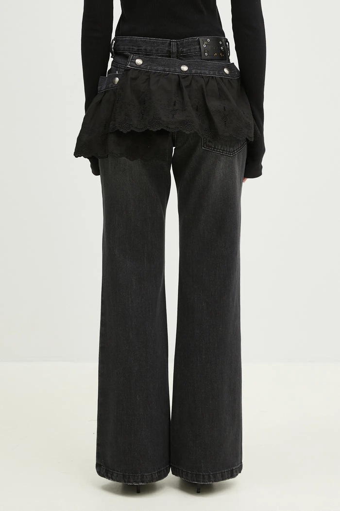 Oblečení Džíny Andersson Bell Flower Lace Attached Bootcut apa796w námořnická modř