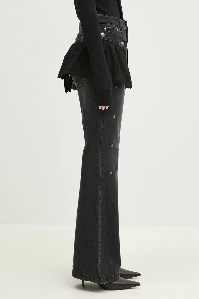 Džíny Andersson Bell Flower Lace Attached Bootcut námořnická modř apa796w