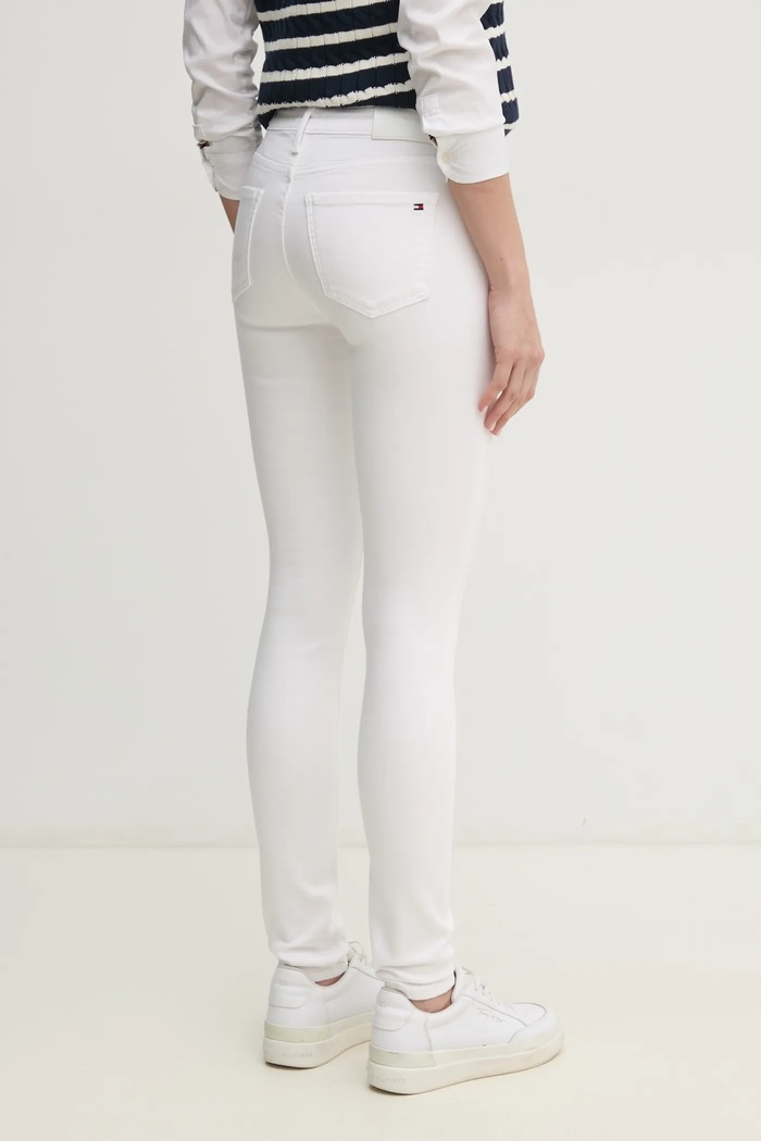Odzież Tommy Hilfiger jeansy WW0WW44361 biały