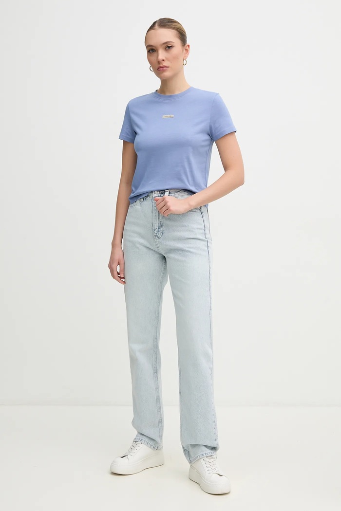 Bavlnené rifle Calvin Klein Jeans J20J225132 modrá SS25