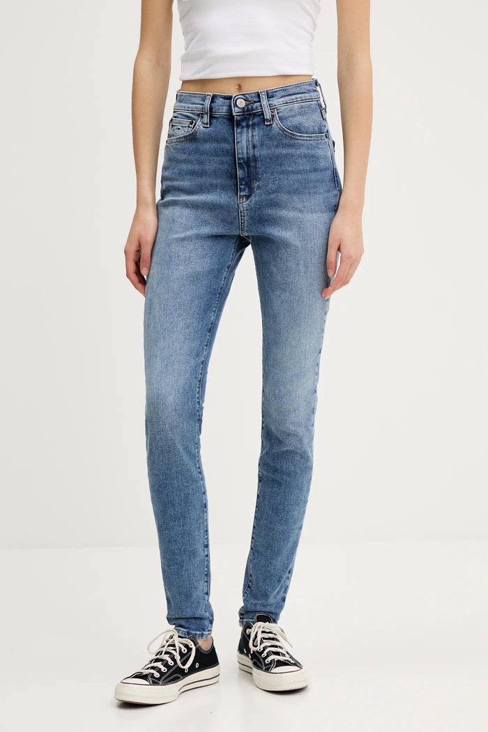 Rifle Tommy Jeans Planet friendly modrá DW0DW20655