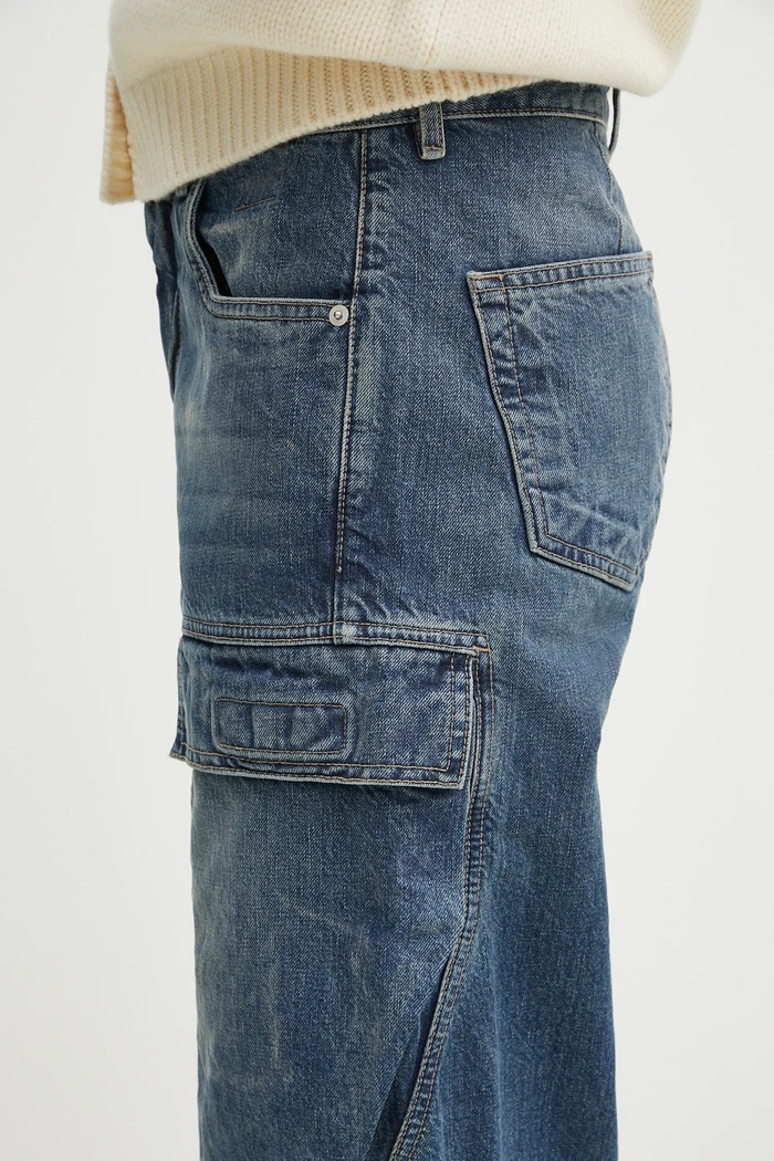 Rick Owens jeans Double Cargo blu navy DS01E3308.DWB