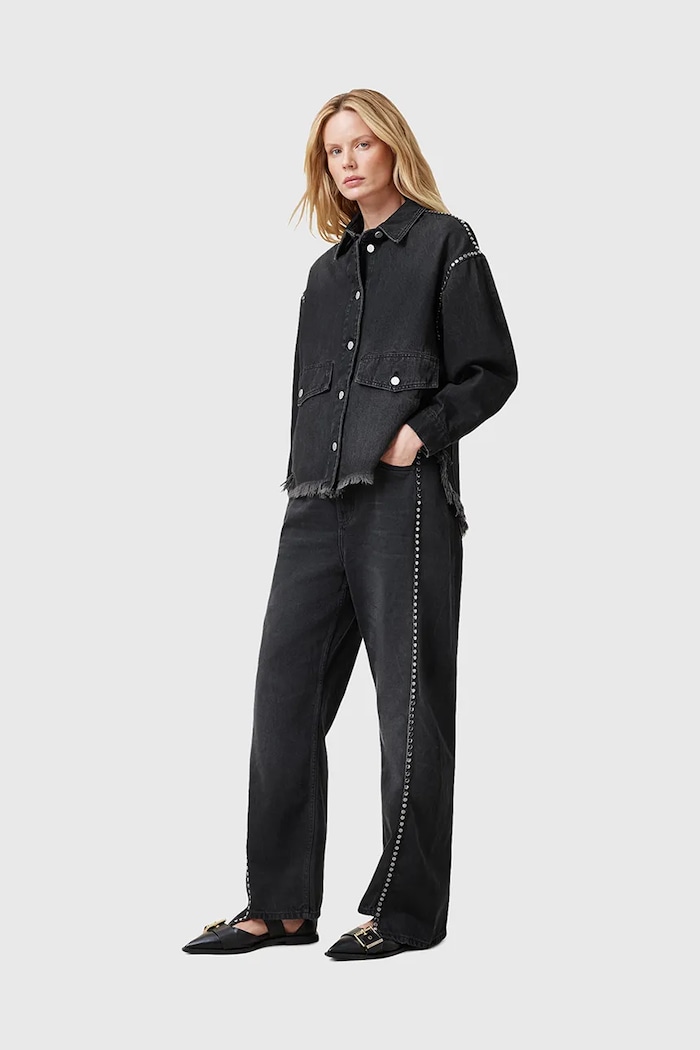 AllSaints jeansy bawełniane FRANKIE Planet friendly czarny W040EC