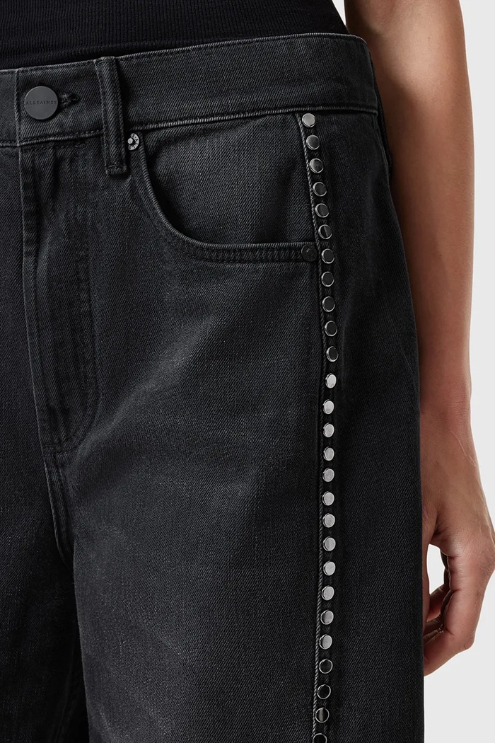Odzież AllSaints jeansy bawełniane FRANKIE W040EC czarny