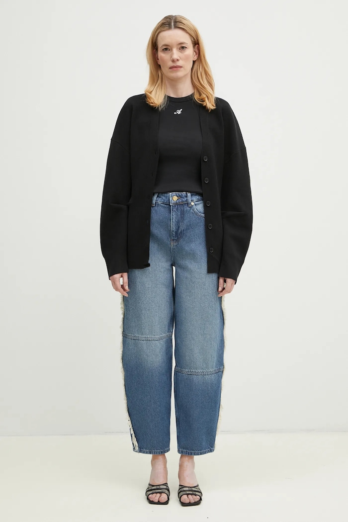 GANNI jeansy Heavy Denim Stary J1602 niebieski