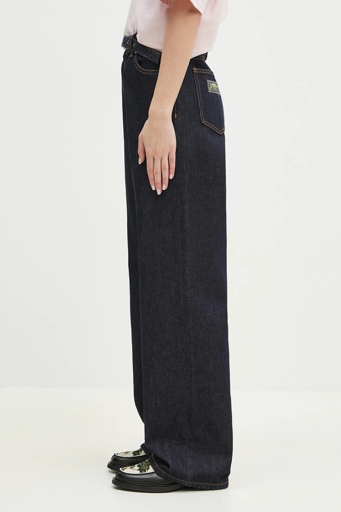 GANNI jeansy Rinse Denim Izey Belt J1624 granatowy SS25