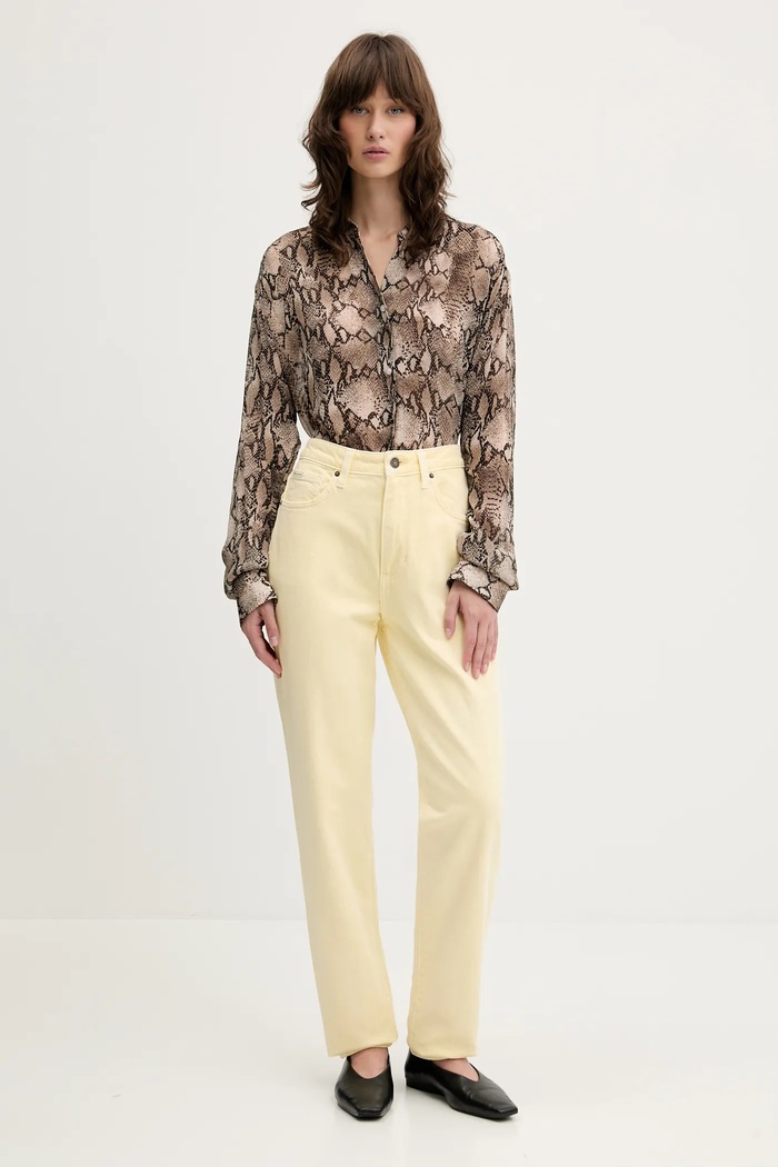 Guess Jeans jeansy W5GA0D.D5M62 żółty SS25