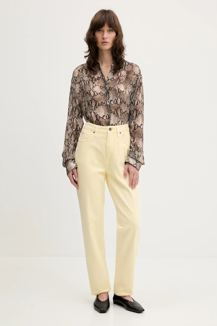 Guess Jeans jeansy W5GA0D.D5M62 żółty SS25