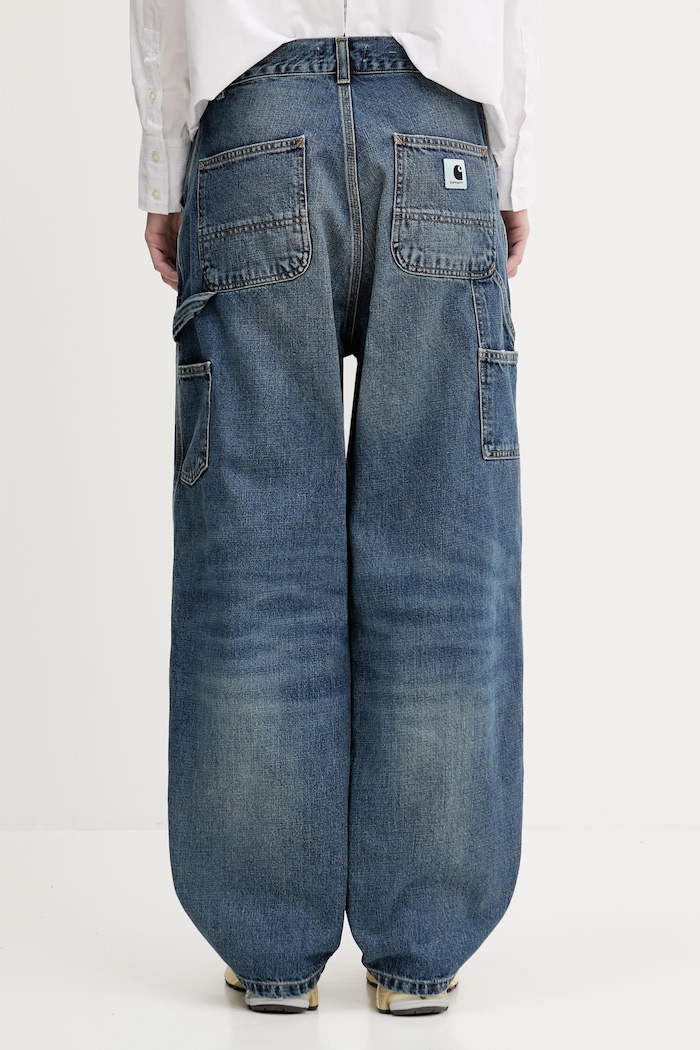 Oblečení Bavlněné džíny Carhartt WIP Brandon Double Knee Pant I034462.014L námořnická modř