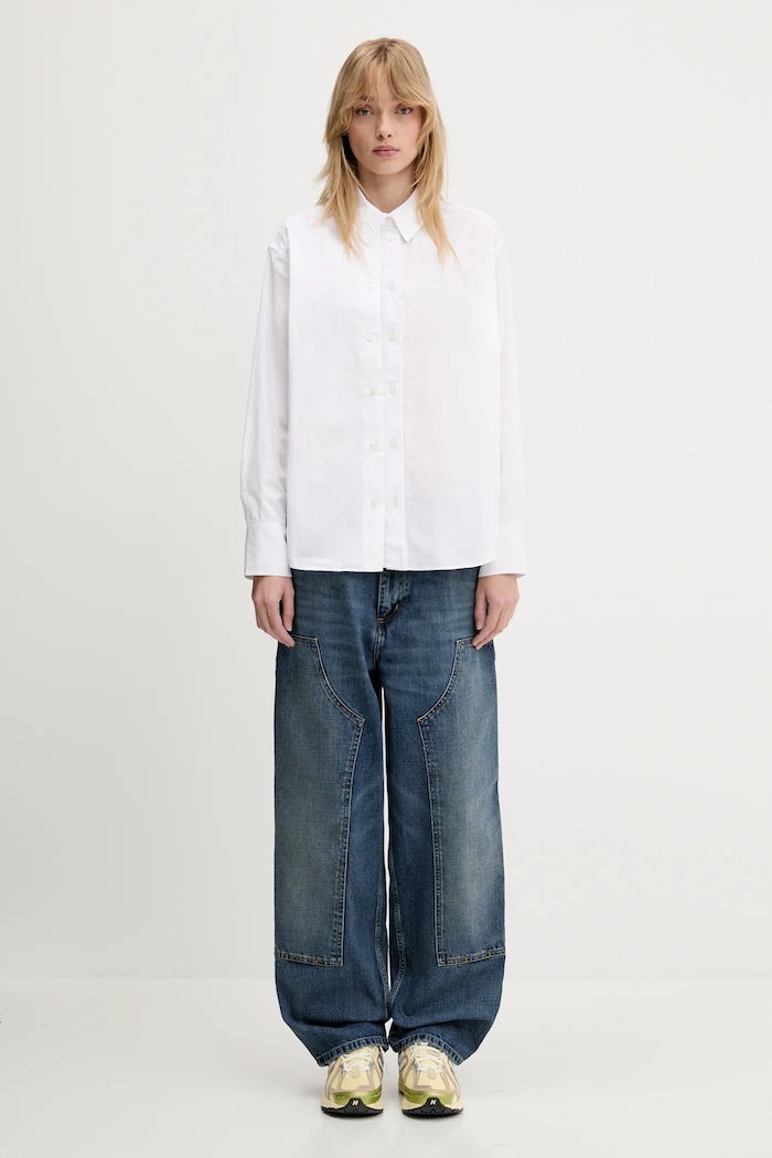 Bavlněné džíny Carhartt WIP Brandon Double Knee Pant I034462.014L námořnická modř